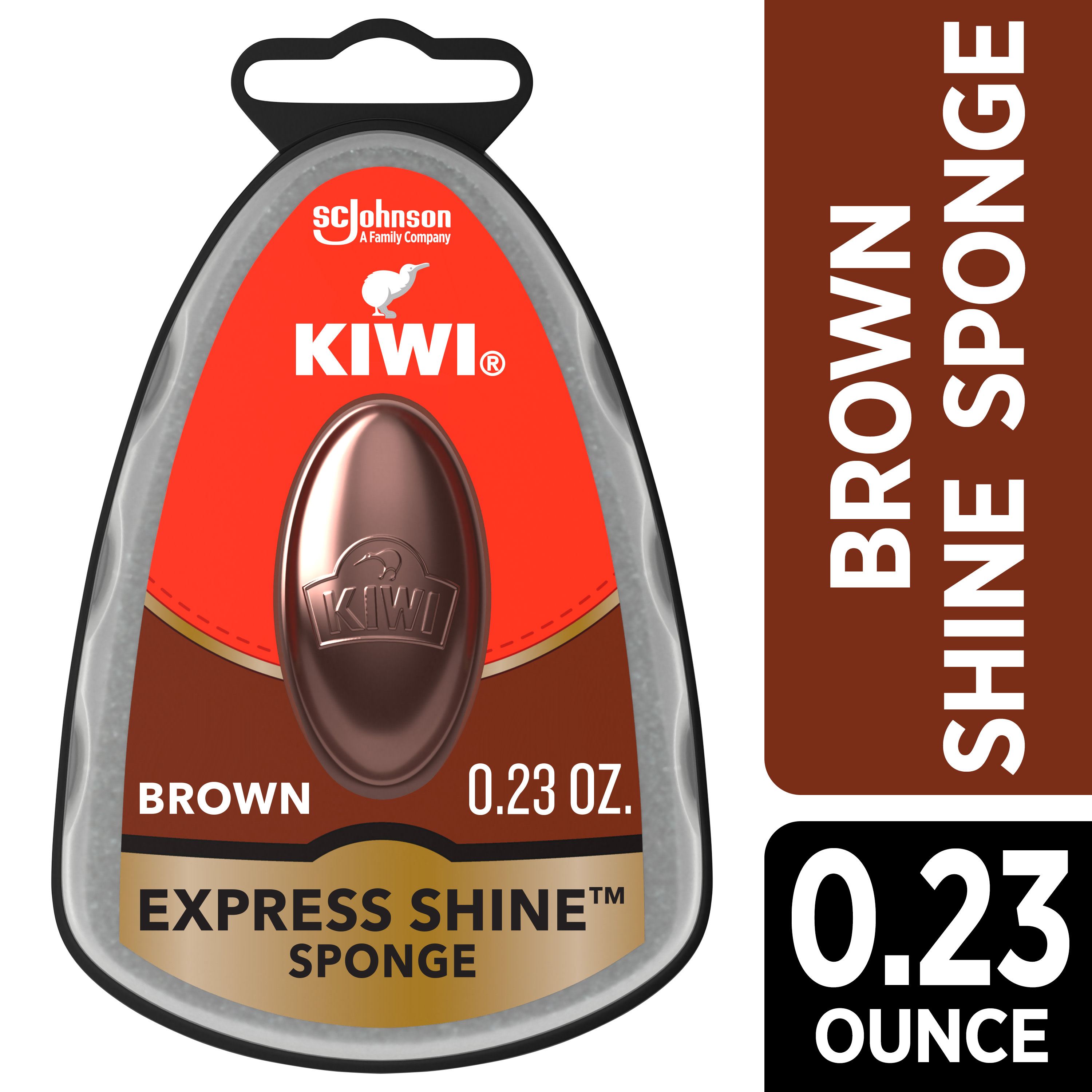 Kiwi Express Shine Shine Sponge, Instant, Brown - 0.23 fl oz